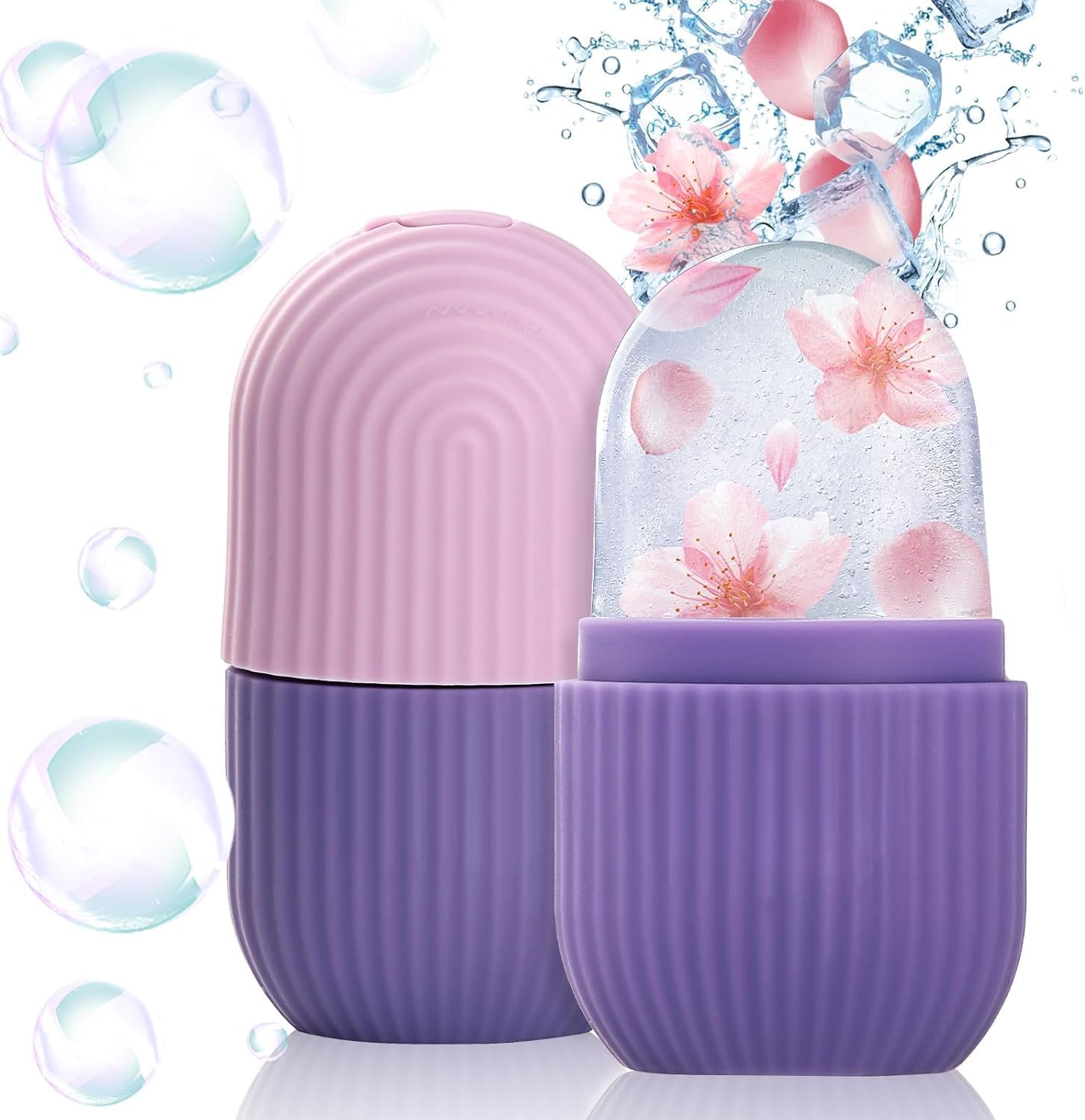 XML Ice Face Roller Silicone Facial Cube for Eyes Neck Massage Remove Dark Circle Pore Shrink Face Skin Care Ice Pack Mould for Knee,Back Pain Relief,Injuries Beauty Tools (Multicolour)