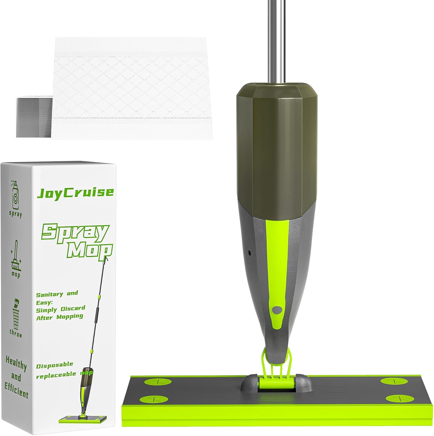 Spray Mop for Cleaning Spray Wet Dry Mops with 60 Dry Pads & 420ML Refillable Bottle Flat Mop for Hardwood, Tile, Laminate, Vinyl, and Marble Floors