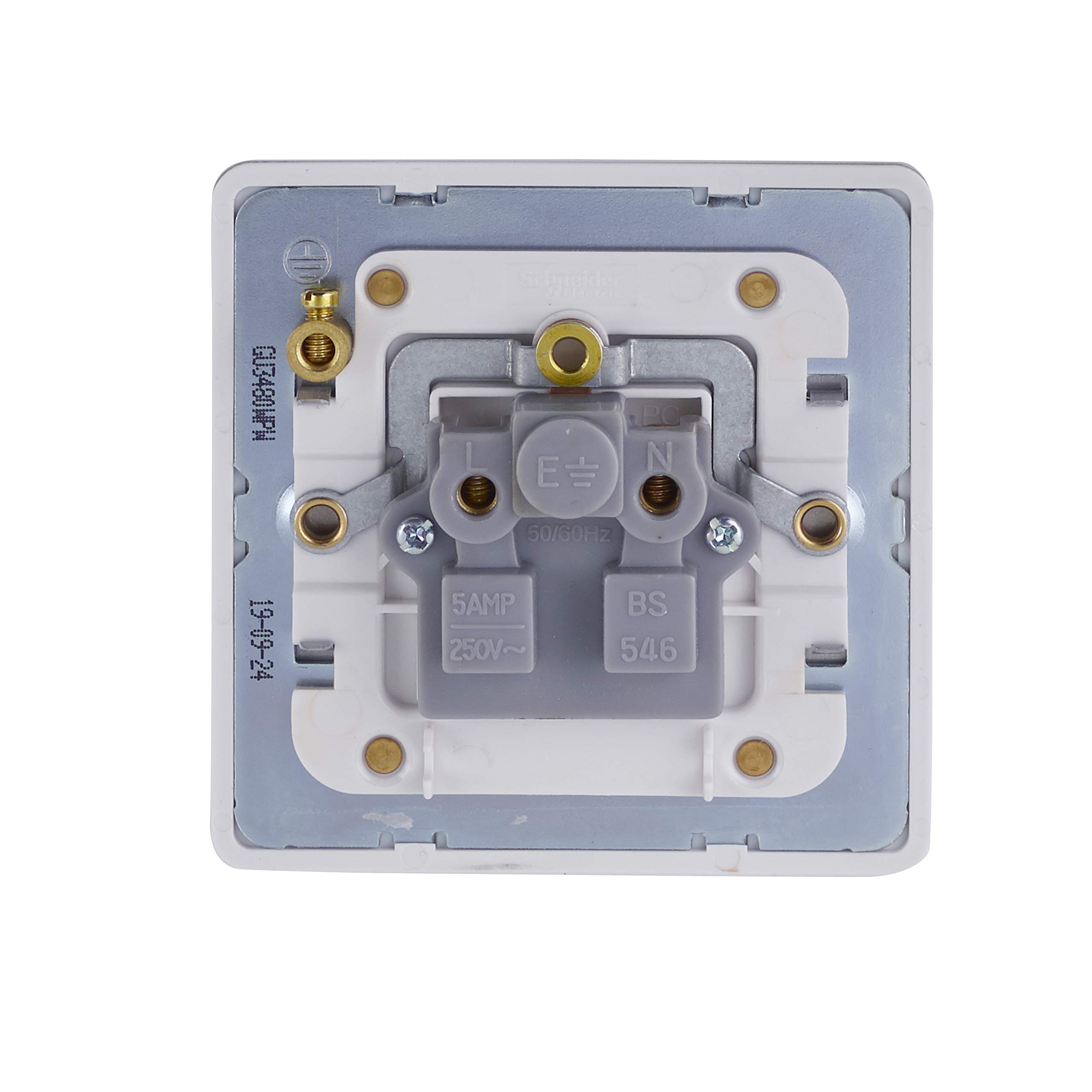 Schneider Electric Ultimate GU3490WPW Presa Interruttore Singola 15A, Piastra Piatta Senza Viti, Verniciato Bianco - 4
