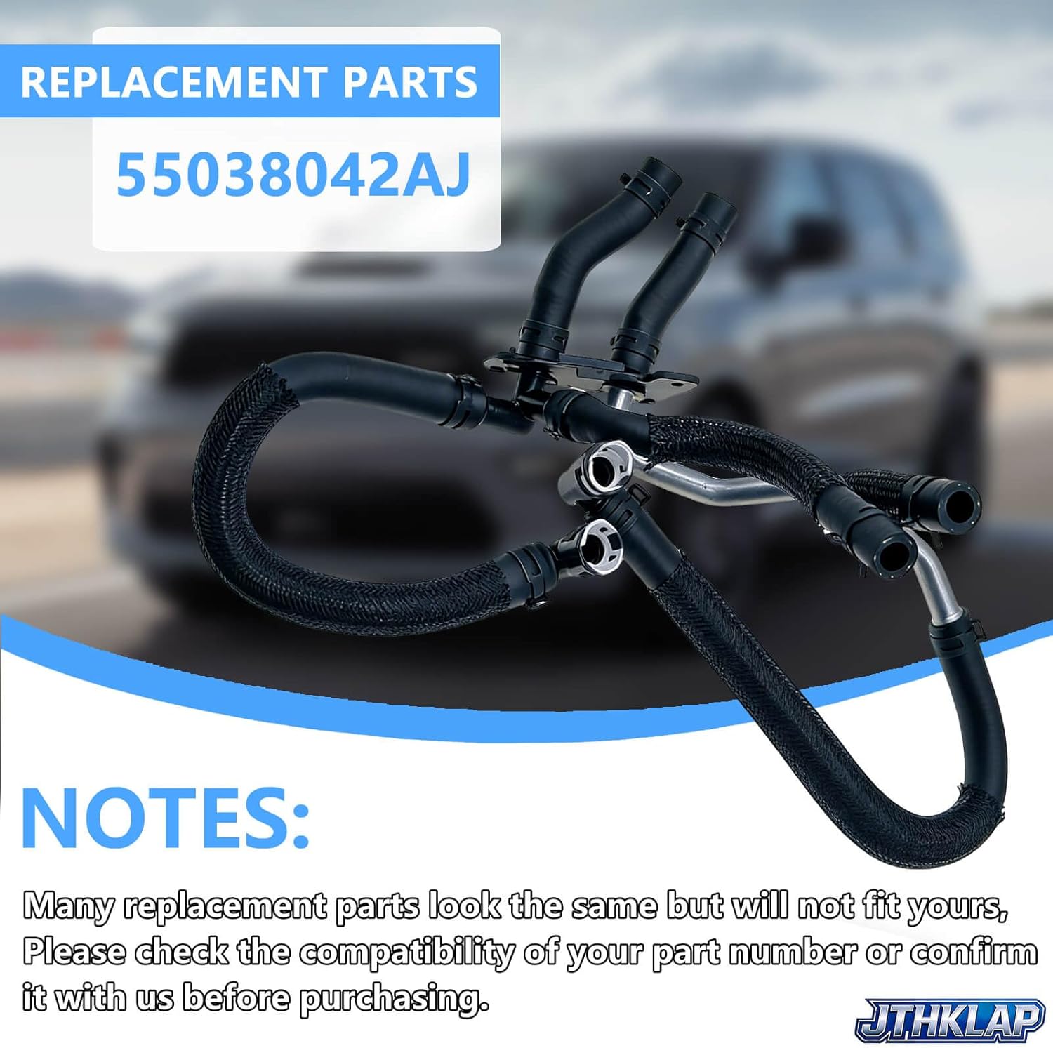 55038042AJ Heater Hose Set Compatible with Dodge Durango 5.7L 2011-2024, Heater Supply & Return Hose and Tube Assembly