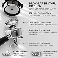 Vista 6 de Máquina de café expreso con molinillo, máquina de espresso de 20 barras con espumador de leche, máquinas de café Expresso para el hogar, cafetera