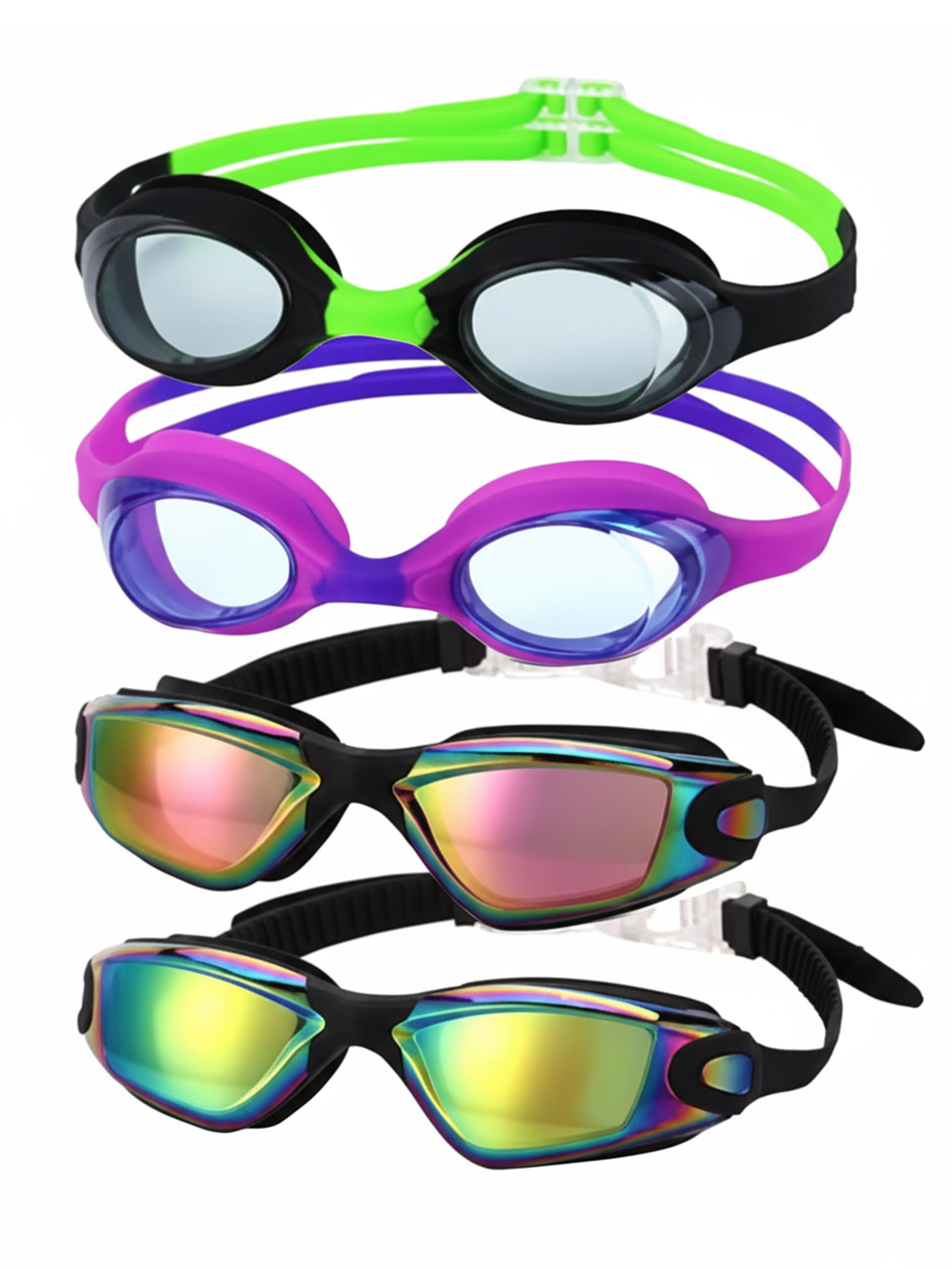 4 Pack Kids Swim Goggles
