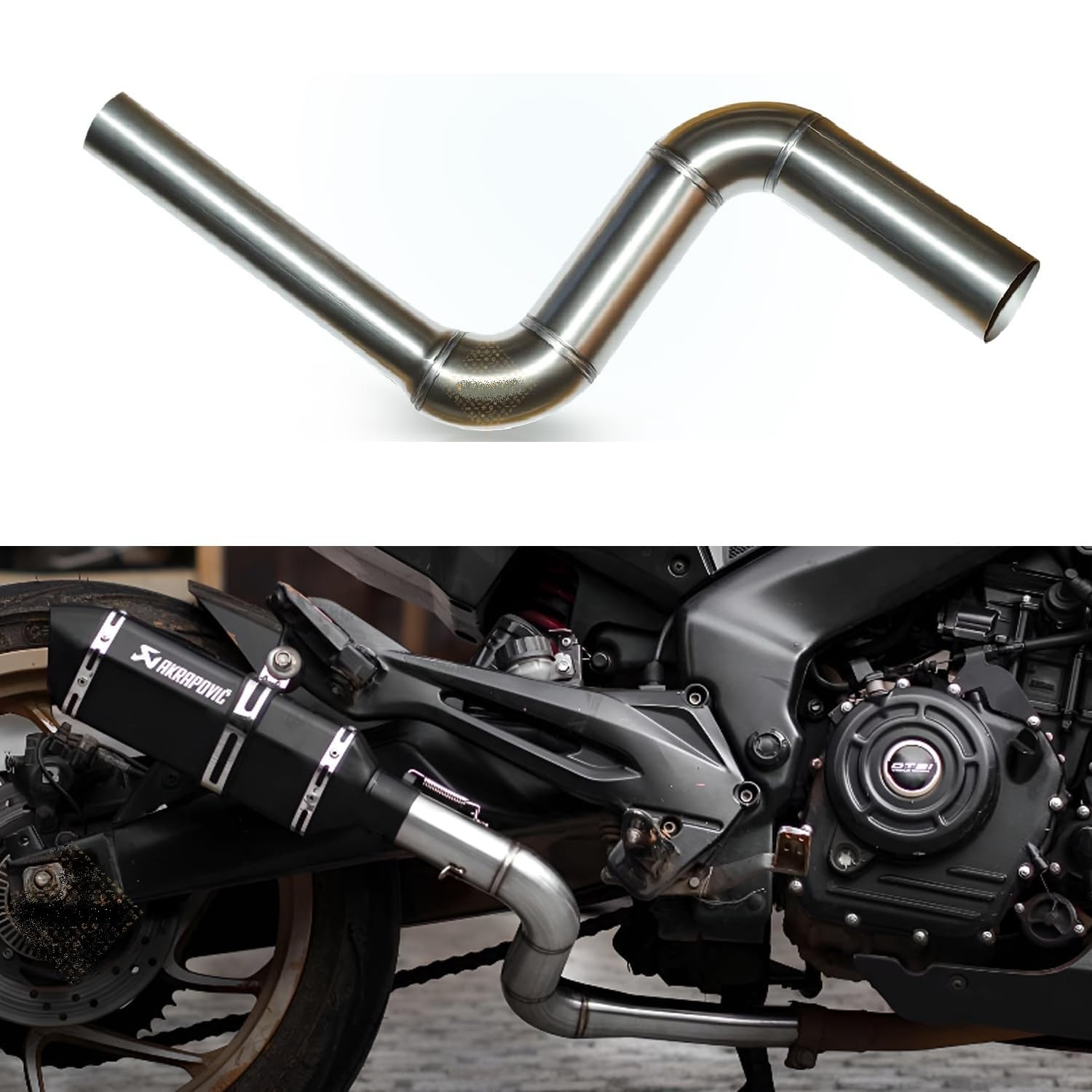 SGTB Exhaust Middle Muffler Bend Pipe for Bajaj Dominar 400 Dominar 250 Pulsar RS 200 NS200 NS180 NS160 NS125 AS 200-picture-27