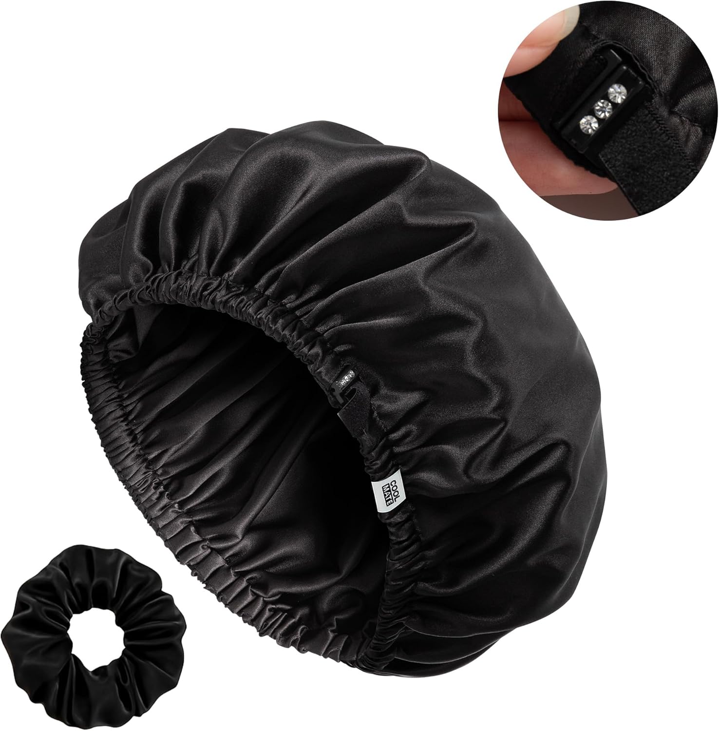 CoolMate Adjustable Satin Silk Bonnet for Sleeping Women, Tie Double Lined Silk Bonnet for Women Long Hair - Image 9
