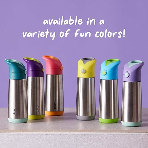 Miniatura 7 de b.box Botella de bebida aislada  12 onzas  Acero inoxidable aislante de doble pared  Mantiene el frío hasta 8 horas, mantiene el calor 6 horas