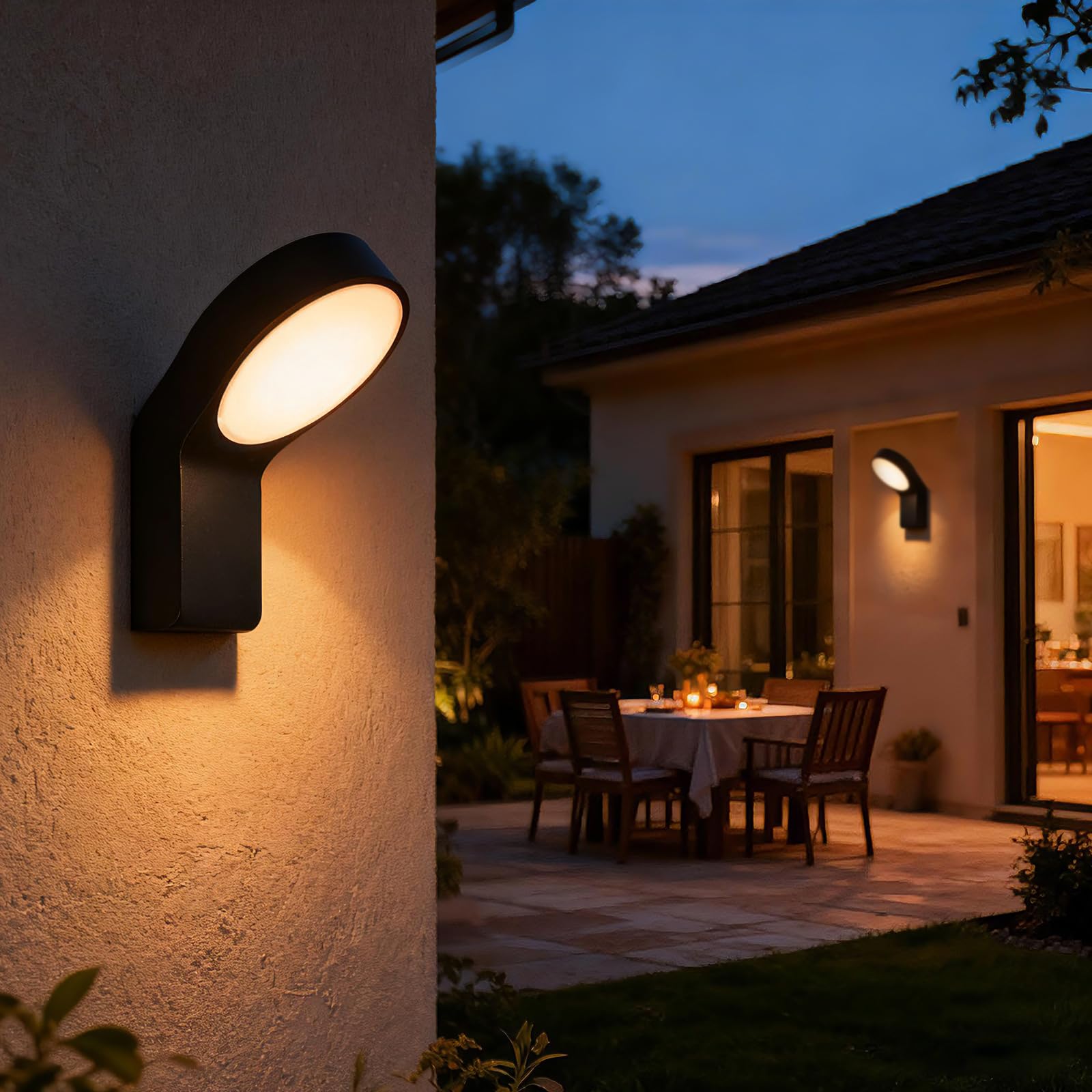 8.5W LED Intégrée Applique Murale Exterieur en Aluminium 220-240V, IP44 950LM 3000K Étanche Luminaire Exterieur Pour Jardin, Terrasse et Entrée, Noir, 22.5cm