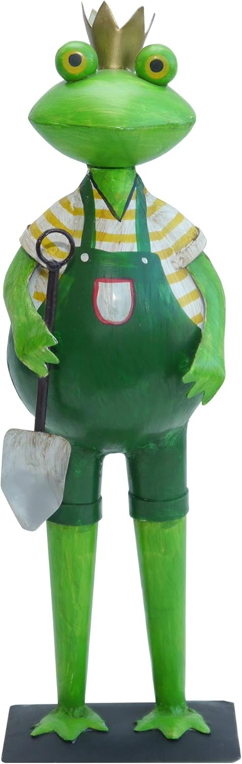 Exner lustiger DekoFrosch GartenFrosch Gärtnerfrosch mit Krone und