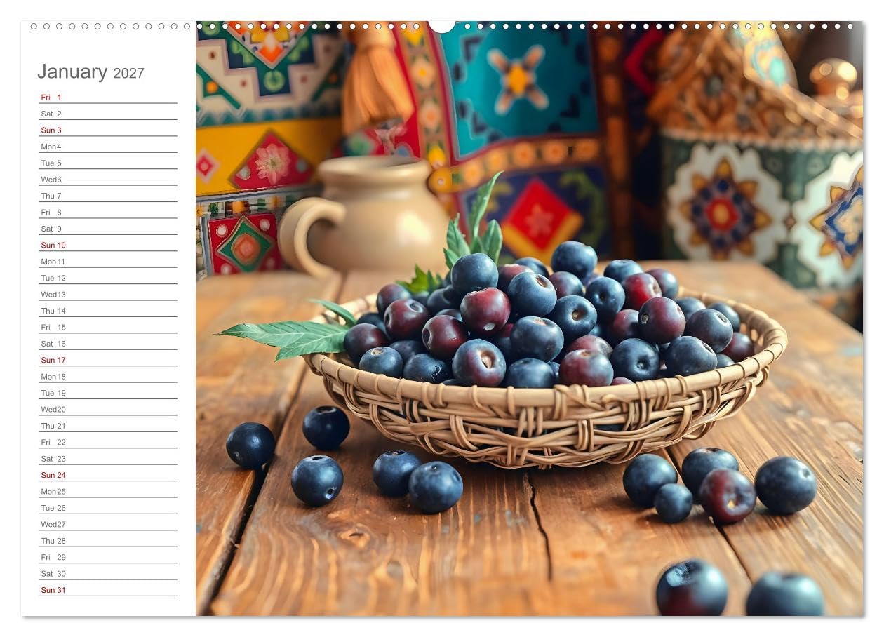 Superfood Dreams - AI art for gourmets (High Quality Premium Wall Calendar 2027 DIN A2 landscape),CALVENDO 12 Month Wall Calendar: Superfoods in their most beautiful form. A unique AI art calendar