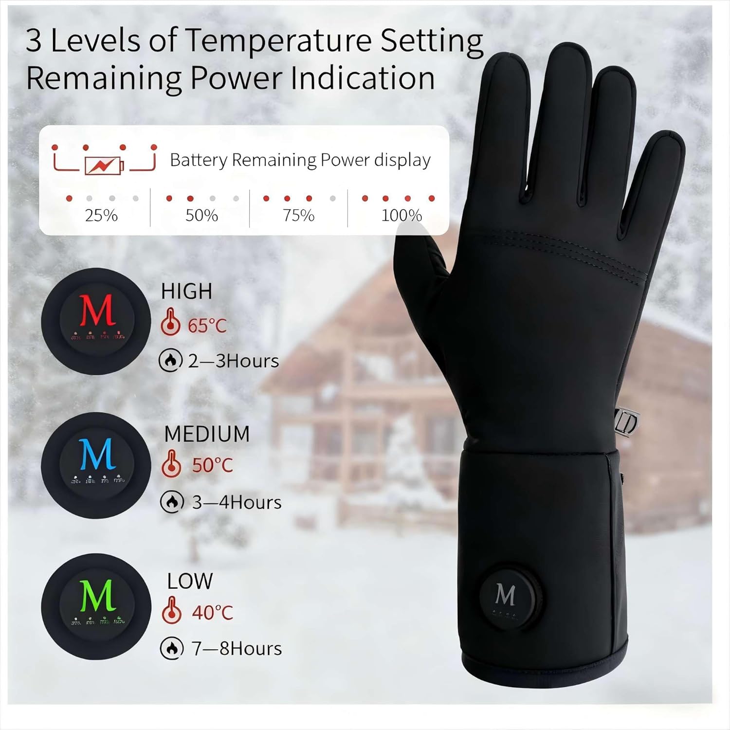 Heated Glove Liners for Men and Women, Rechargeable Lithium Battery Electric Heated Gloves, Winter Warmth Glove, Thin Hand Warmers for Skiing, Hiking, Cycling - Image 3