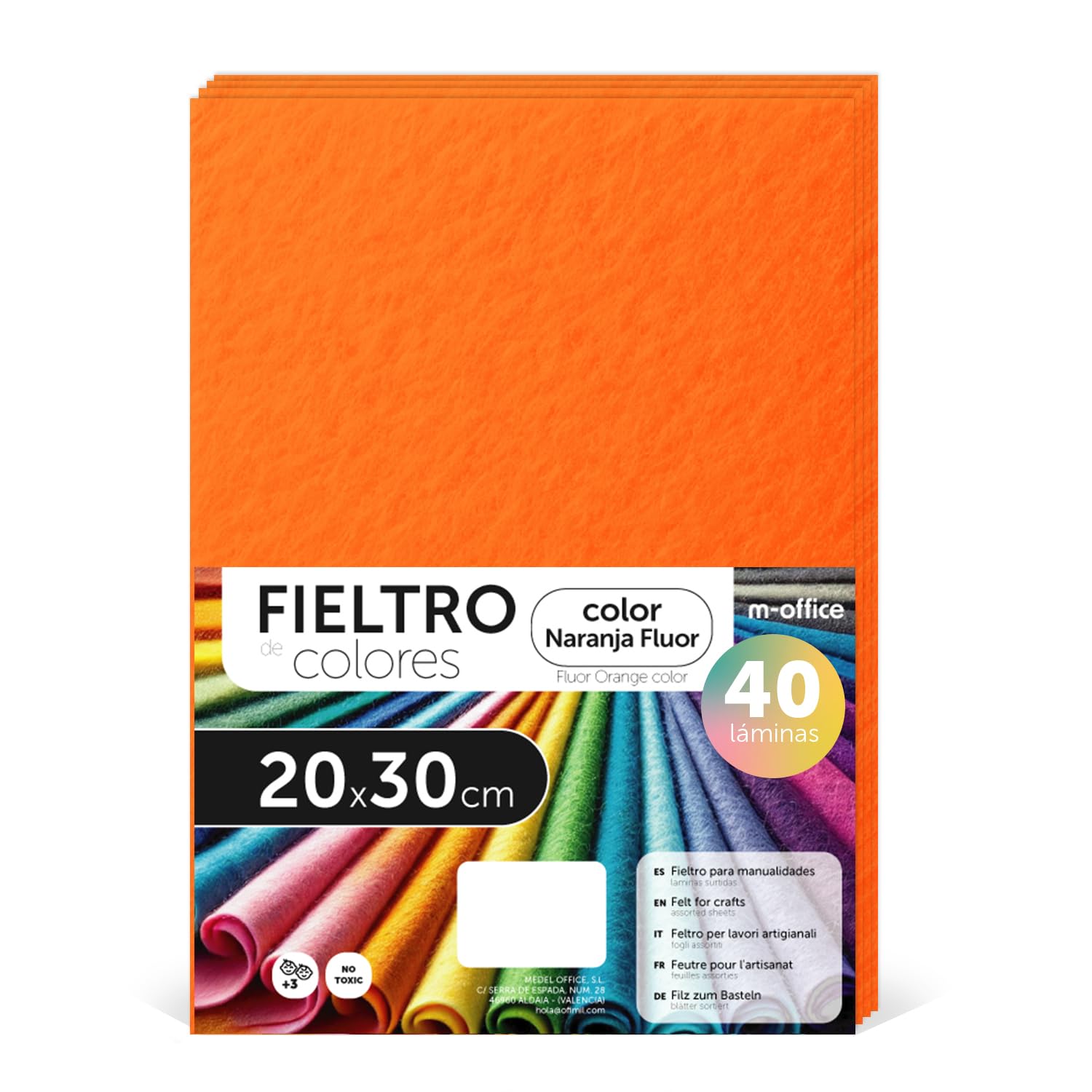 Fieltro para Manualidades, Fieltro de Colores, Suave y Flexible, Material para Costura, Telas Patchwork, Ideal para proyectos DIY, artesanía o decoración, 20x30cm - m-office (rojo, 10 uds) — view 192