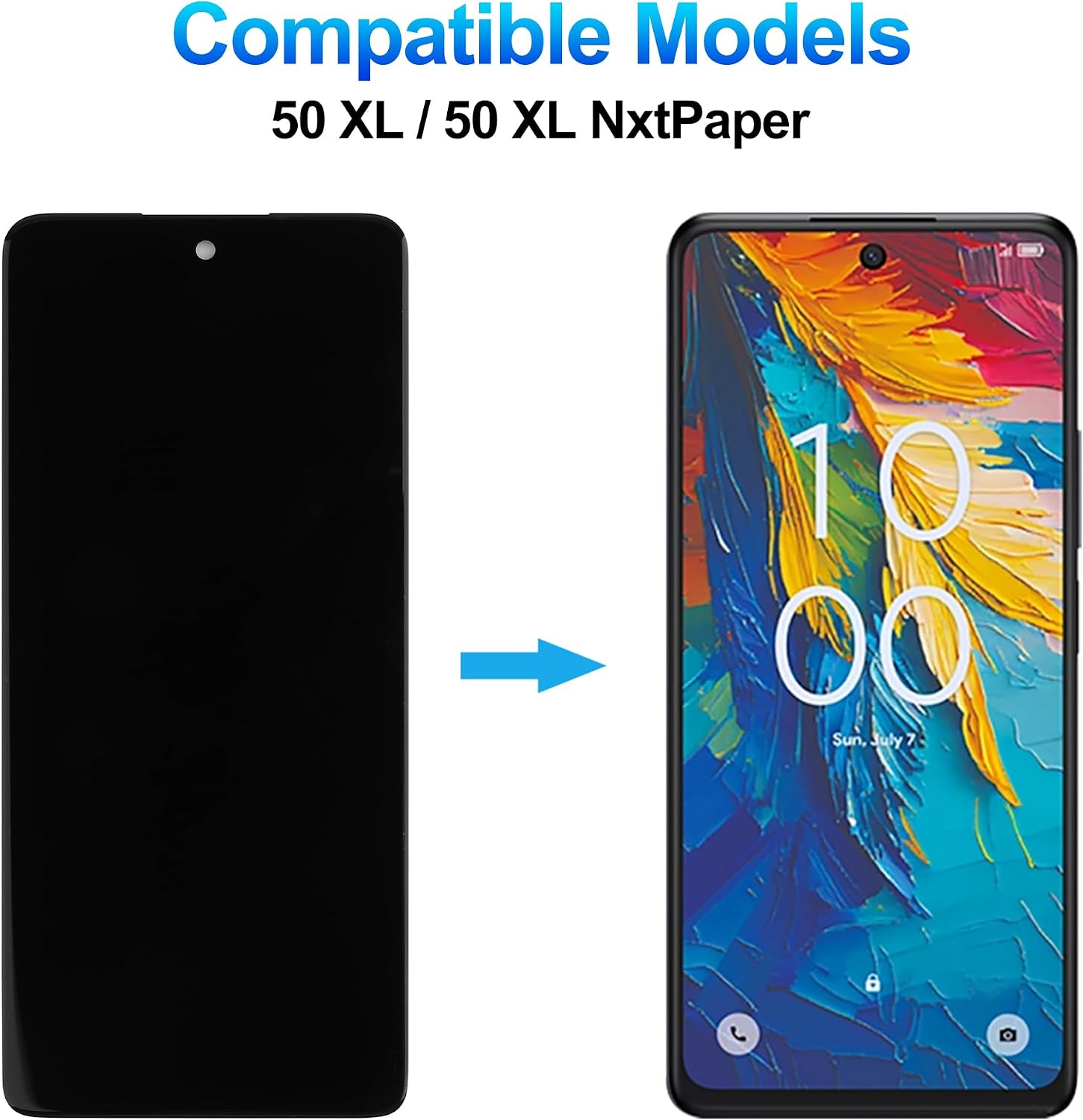 6.78" IPS LCD Screen Compatible with TCL 50 XL/TCL 50 XL NxtPaper LCD Display Touchscreen Digitizer Assembly with Repair Tools Kit