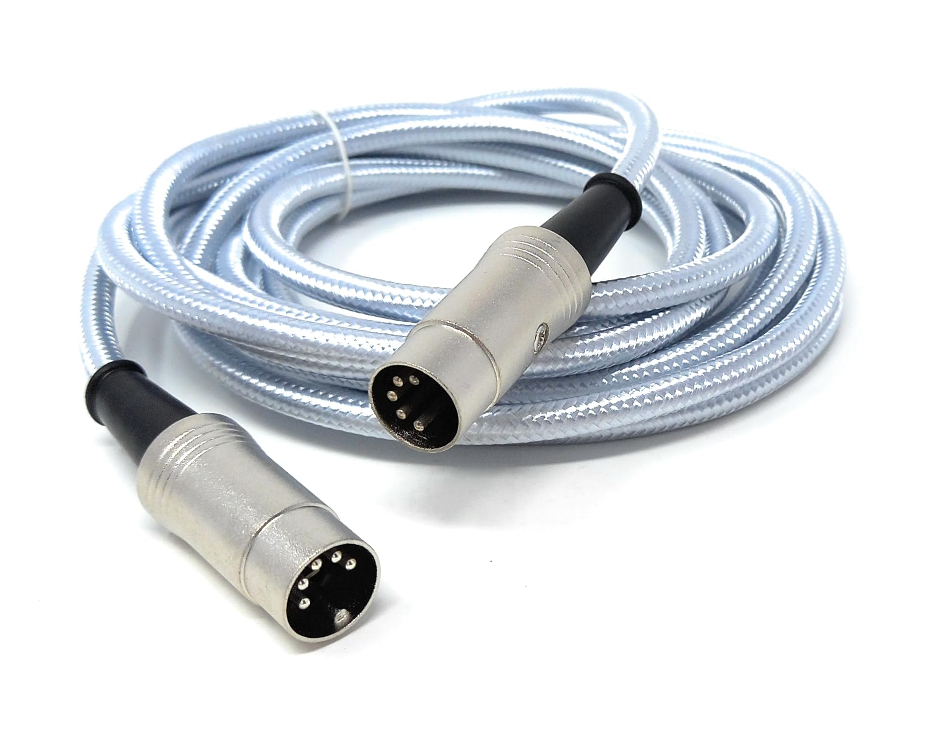 DRUT 3m MIDI 5 Pin DIN Braided Screened Shielded Fully Wired Cable Lead for Midi Audio Equipment White 10ft - Image 3
