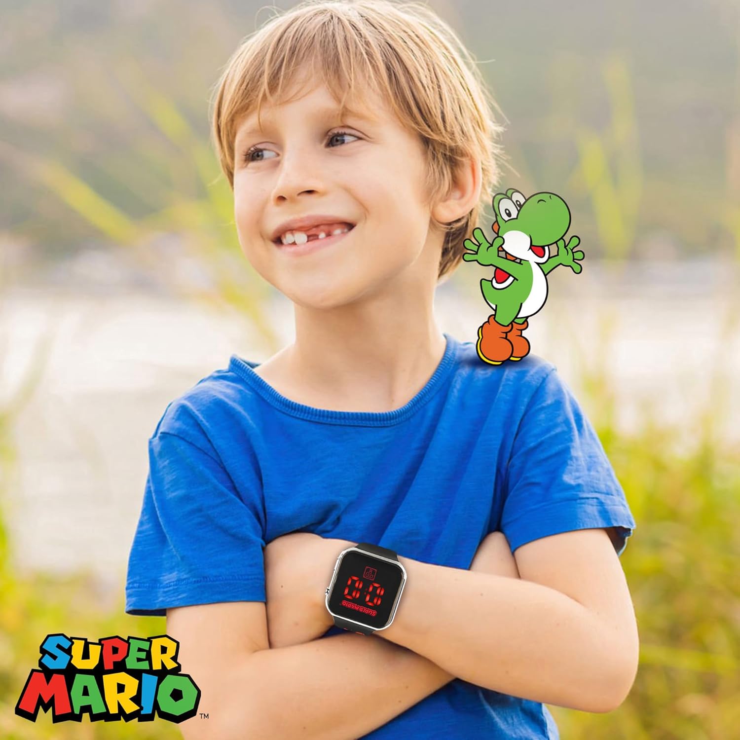 Nintendo Super Mario Kids LED Watch – Silver Plastic Case, Red LED Display, Iconic Mario Design, Durable Strap with Printed Artwork, Alloy Buckle, Fun Timepiece for Boys and Girls, Ages 6-12 - Image 4