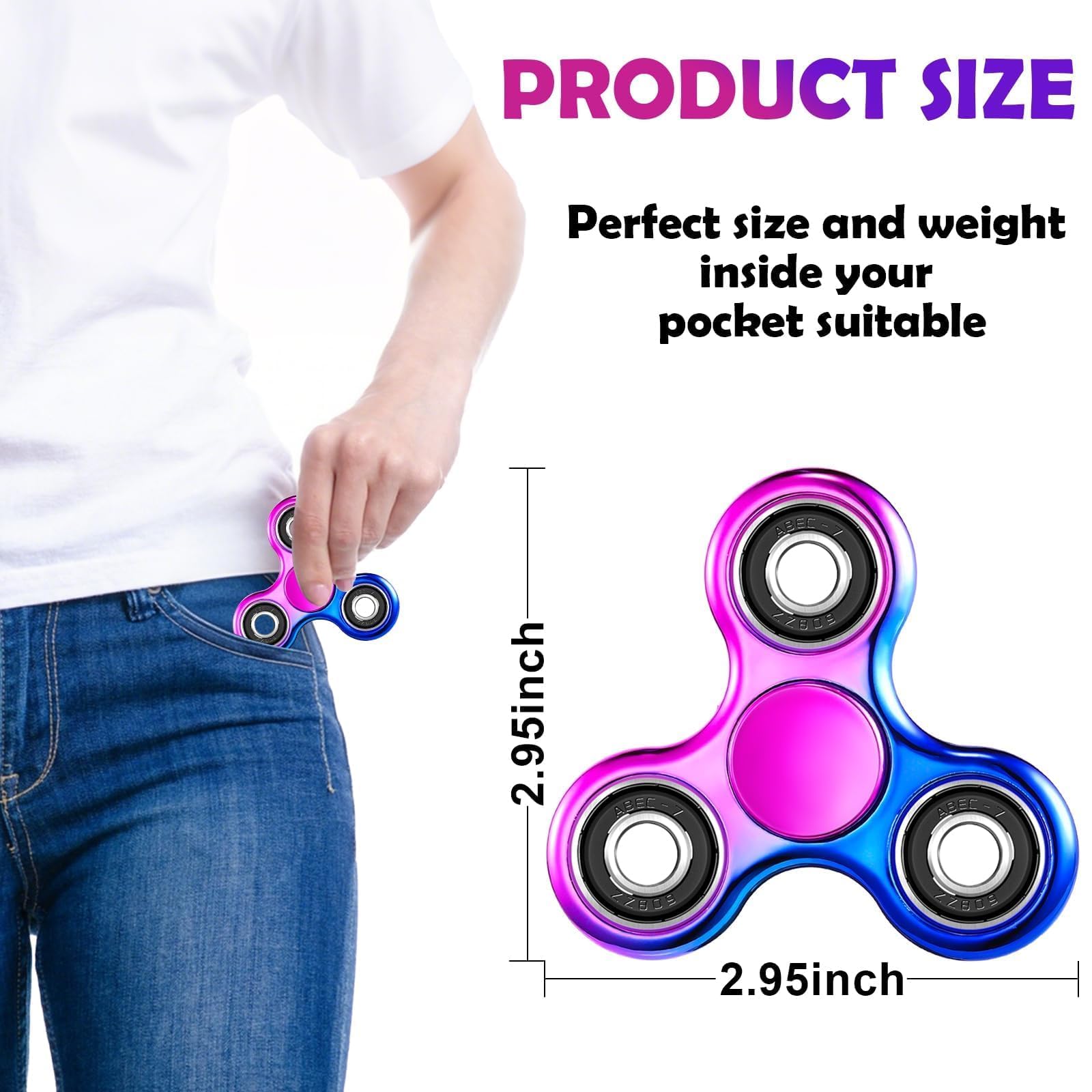 SCIONE 2 Szt. Fidget Spinner Tęczowy, Sensoryczne Zabawki Antystresowe, Wypełniacz do Torby z Prezentami na Urodziny, Idealny dla Dzieci i Dorosłych