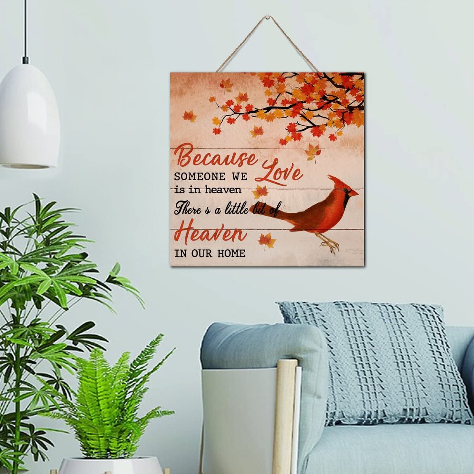 Panneau décoratif en bois oiseaux cardinaux pour ambiance zen de chambre adulte
