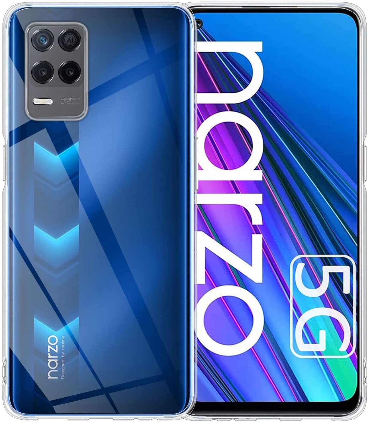 Captor Cover Trasparente Per Realme 8 5G / Narzo 30 5G - Custodia TPU Morbida Antigiallimento Con Protezione Fotocamera