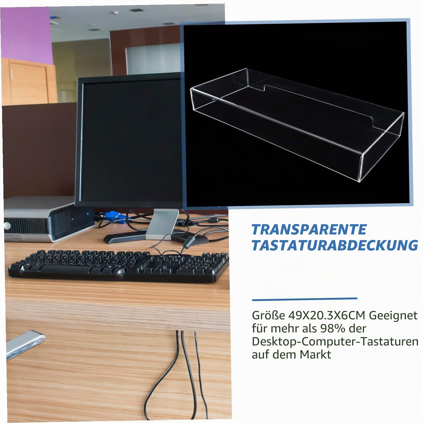 Tastaturabdeckung Aus Transparentem Acryl – Wasserdicht Staubschutz Und Katzenfest Schutzhaube FüR PC Tastaturen
