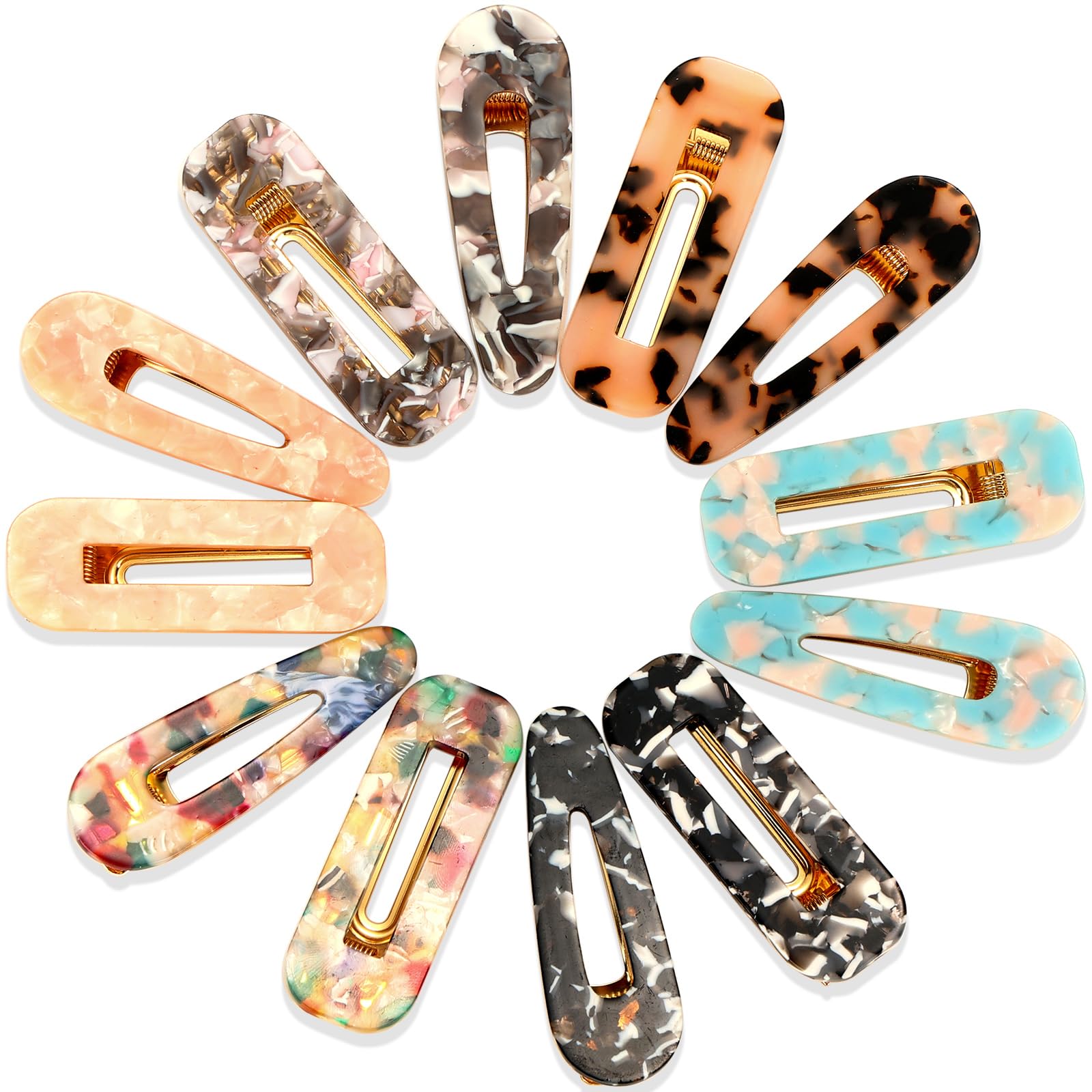 cridoz 12 Pcs Acrylic Resin Hair Barrettes Hair Clips for Women Hair Accessories