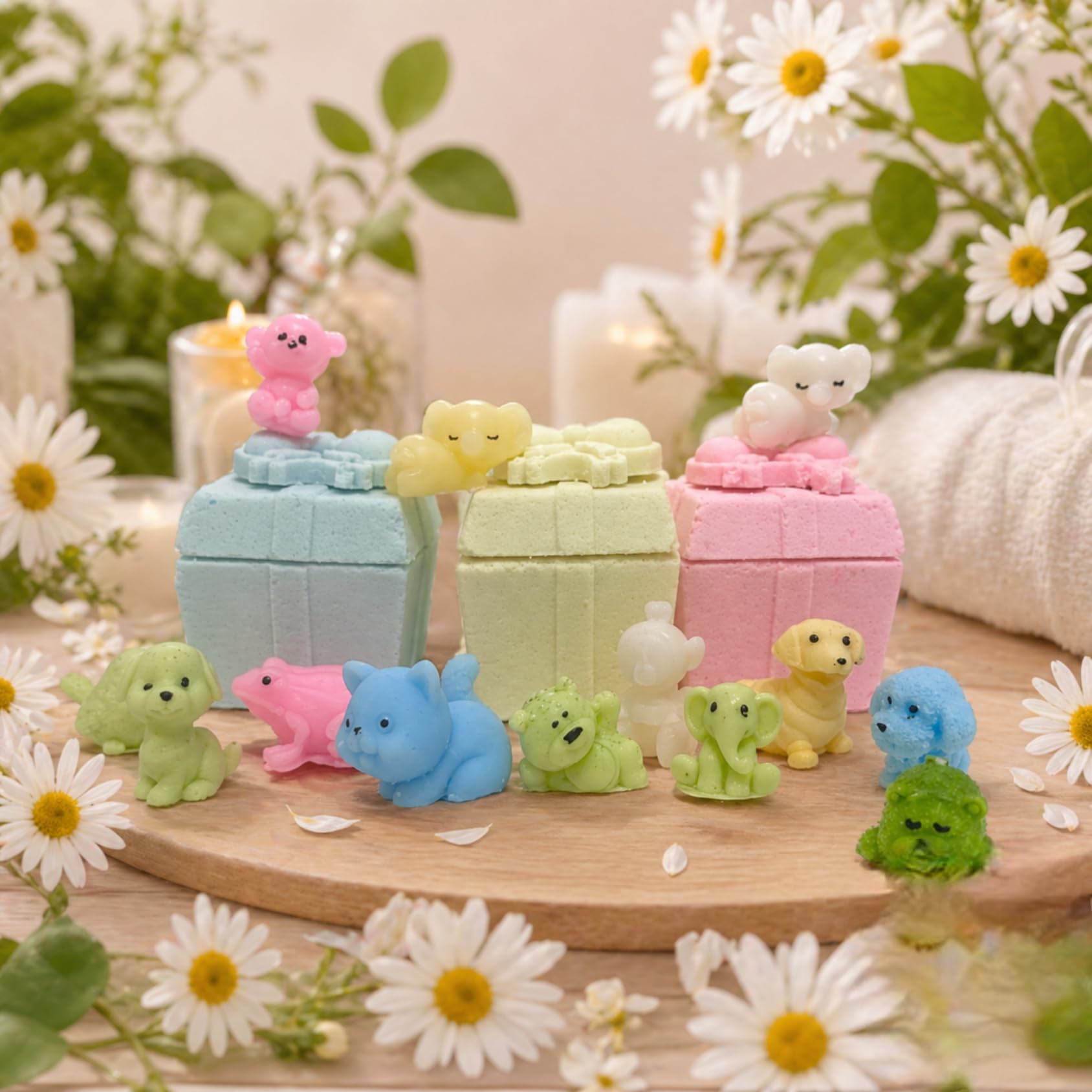 Luxury Animal Bath Bombs Gift Set for Kids & Women – Colorful Fizzy Bubble Bath Bombs with Moisturizing Essential Oils – Handmade Cute Cartoon Bath Fizzies for Relaxing Spa & Skin Nourishment (Pack of 3) (Bloom Buddies Bath Bomb Set)-image-25
