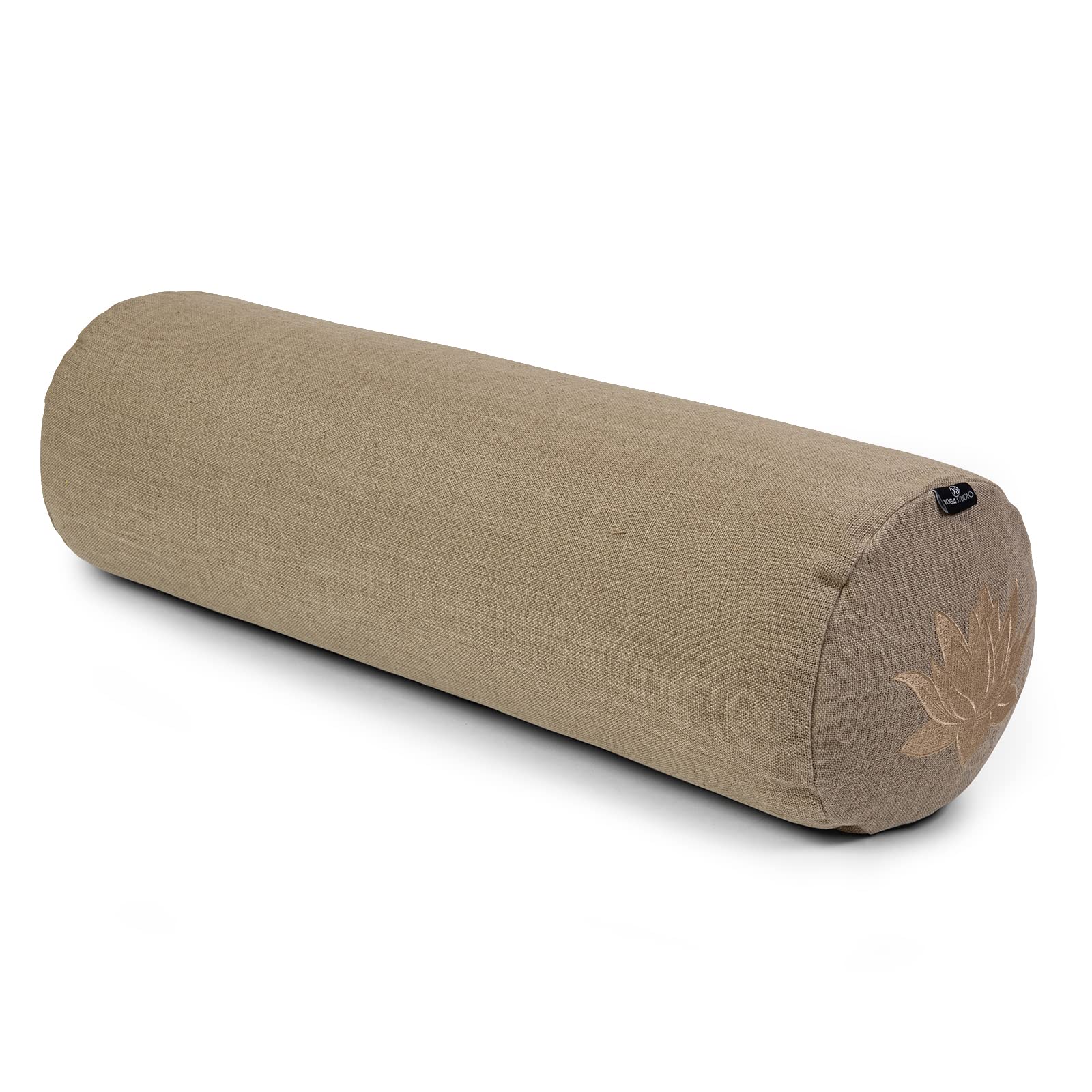 Yoga Studio Organiczna gryczana karma konopna lotos - 23 cm x 61 cm, bawełniana poduszka do medytacji z zapięciem na zamek YKK