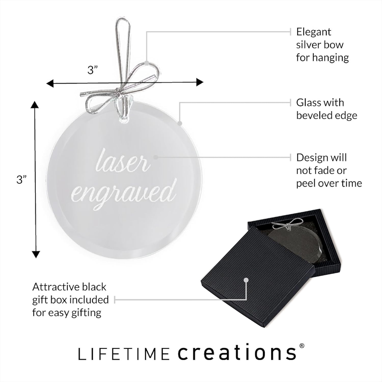 Engraved Personalized Wedding Ornament for Mother of The Bride - Personalized Mother of The Bride Gift Christmas Ornament, Wedding Thank You Gift for Mom