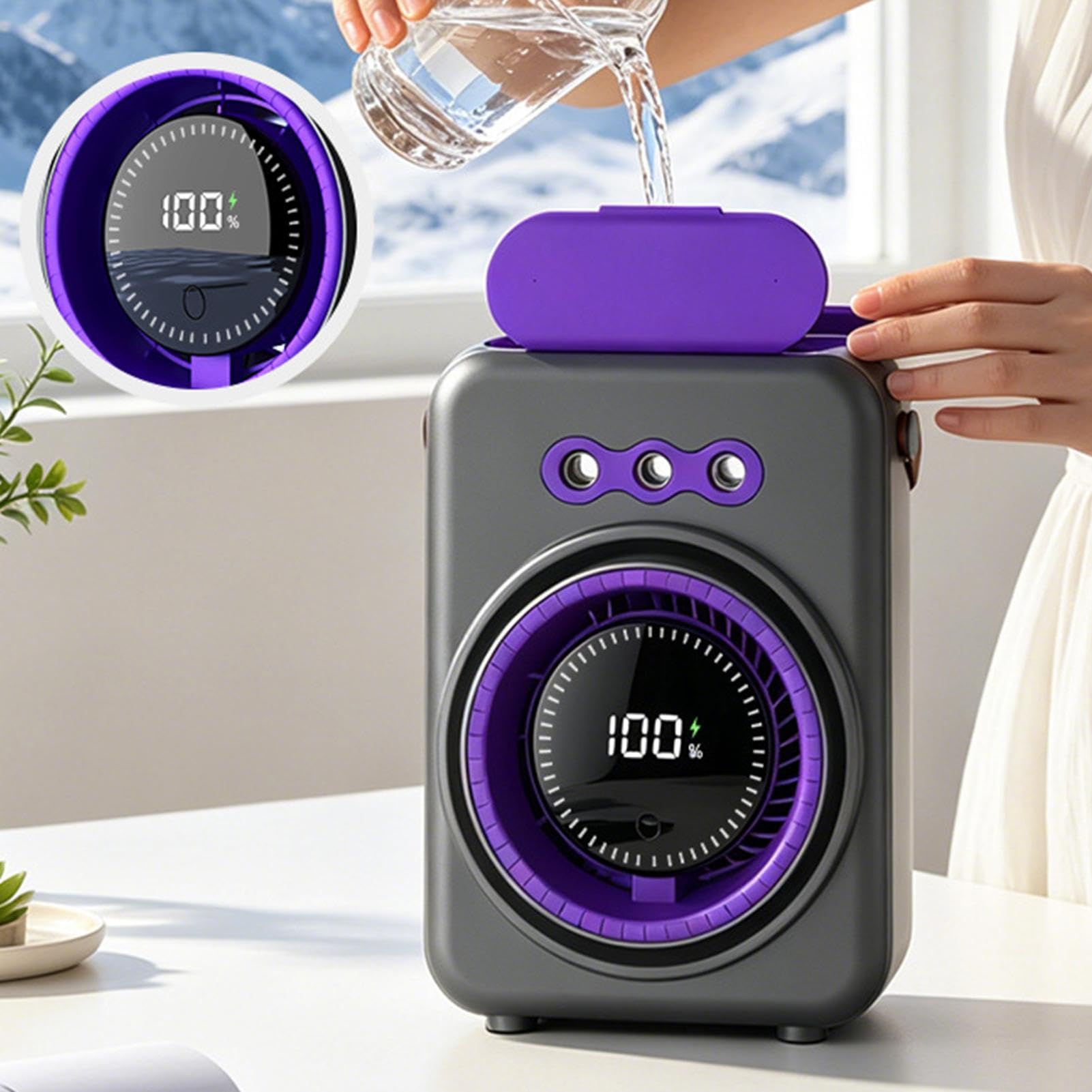 Ventilatore portatile con nebulizzatore 100 Velocità del Ventilatore da | Serbatoio 160 ml ventilatore portatile con nebulizzazione acqua per campeggio spiaggia casa