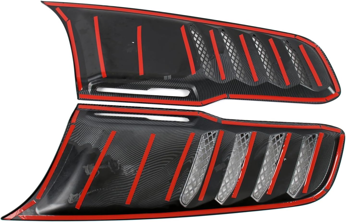 L2R for Ram 1500 TRX 2021-2024 Carbon Black Front Hood Scoop Intake Vent Bonnet Cover Trim ABS Exterior Car Accessories 2pcs