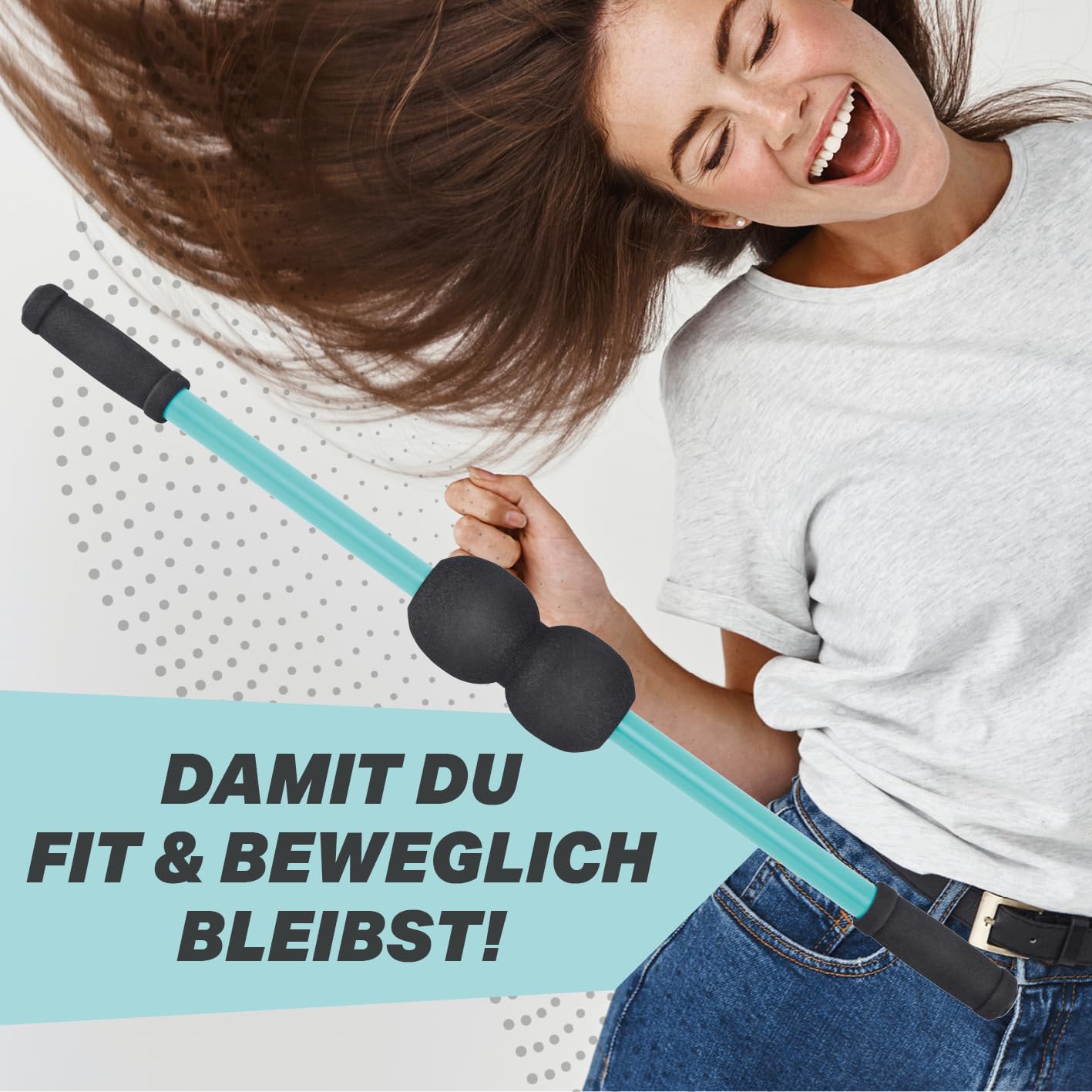 Wirbelsäulen-Trainingsgerät zur Mobilisation & Rotation | Rückenmuskel Training für mehr Beweglichkeit & Stabilität | Ergonomisch, rutschfeste Griffe, inkl. Trainingsposter Back Dani