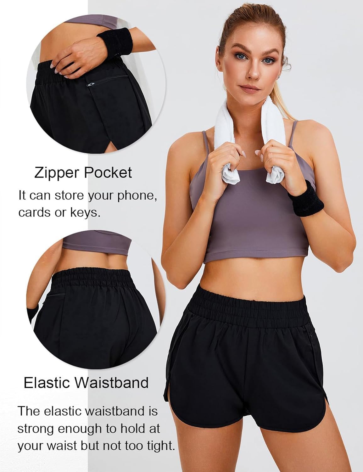 Blooming Jelly Women's Quick-Dry Running Shorts Workout Sport Layer Active Shorts with Pockets 1.75" - Image 3