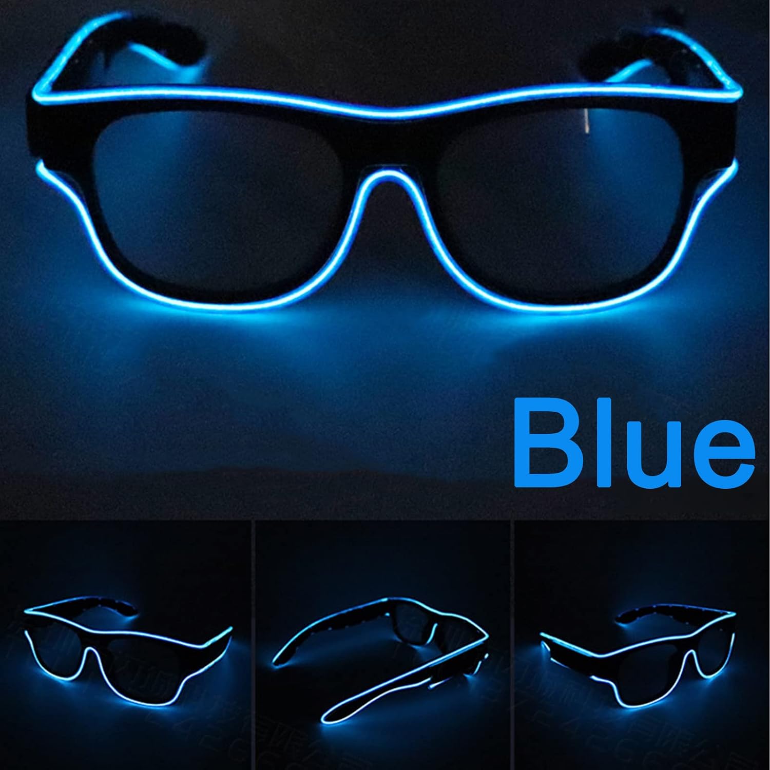 LED Glasses, Light up Glasses, 4-Speed Adjustment Luminous Sunglasses for Cosplay, Halloween, Bar Club Party