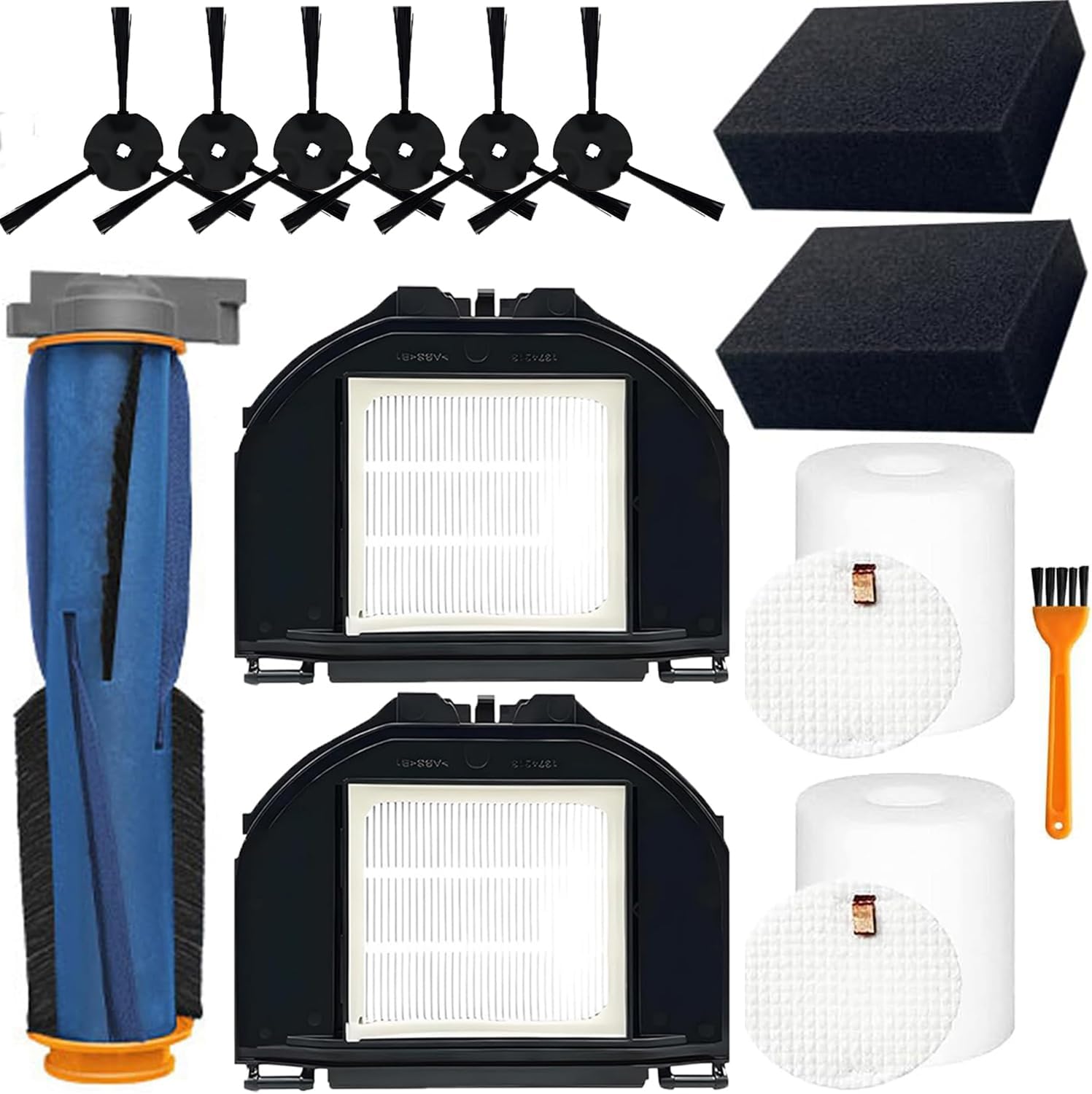 RV2310AE Replacement Parts for Shark RV2310AE Matrix Robot Vacuum Cleaner Accessories Kit, 1 Main Brush, 6 Side Brushes, 2 Filters, 2 Sets Foam Filters, 1 Cleaning Brush