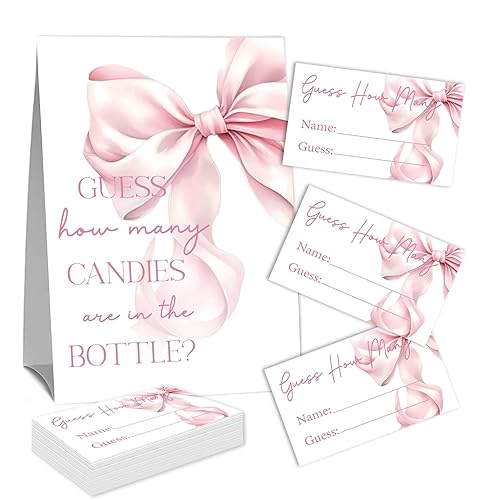 Pink Bow Guess How Many Party Supplies Bow Theme Decorations