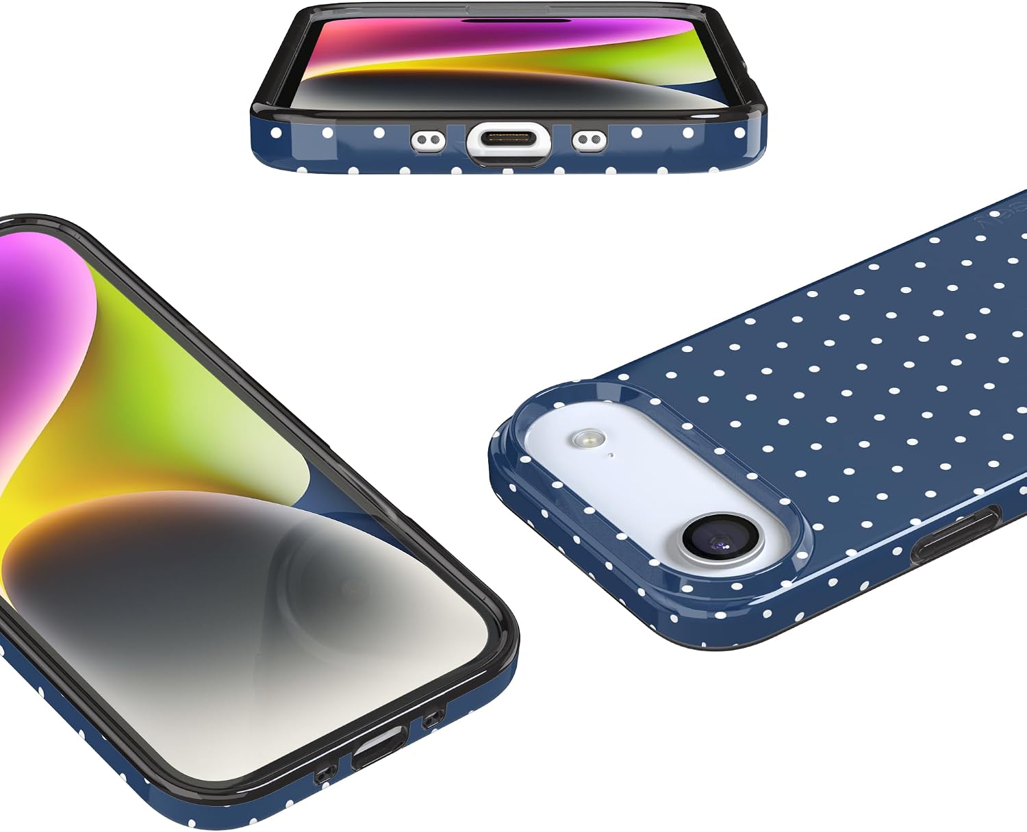 Casely iPhone 17 Air Case | On the Dot | Navy Polka Dot | Compatible with MagSafe | Classic Ultra Slim Design