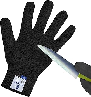 Cutting Gloves, Food Grade Level 5 Protection, Safety Kitchen Cut Gloves for Oyster Shucking, Fish Fillet Processing, Mandolin Slicing, Meat Cutting and Wood Carving. (Black-Large 1 Pairs)