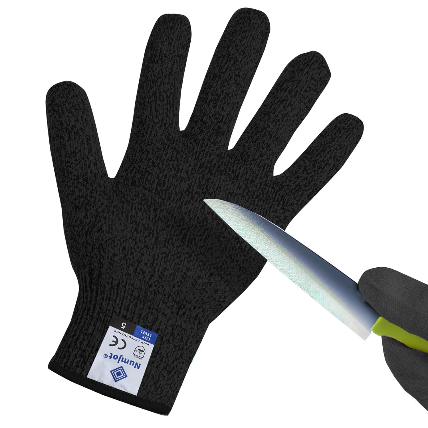 Cutting Gloves, Food Grade Level 5 Protection, Safety Kitchen Cut Gloves for Oyster Shucking, Fish Fillet Processing, Mandolin Slicing, Meat Cutting and Wood Carving. (Black-Small 1 Pairs)