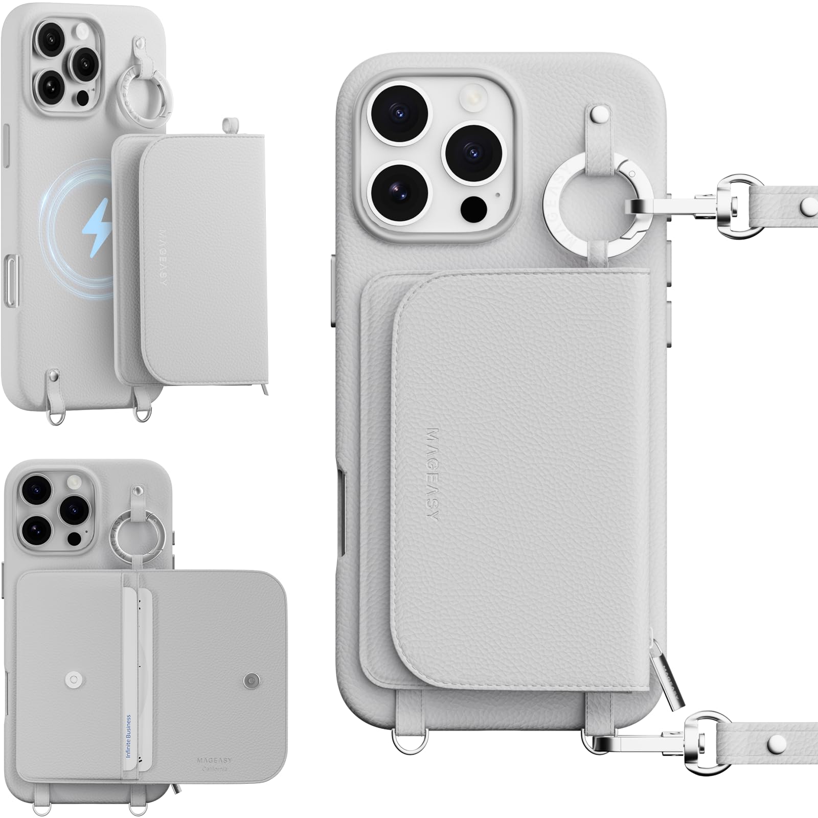 Amazon.com: MAGEASY Pouch MagSafe Crossbody Wallet Phone Case for