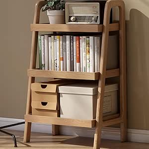 Amazon.com: Vadisun 100% Solid Oak 3 Tier Ladder Shelf for Saving Space ...