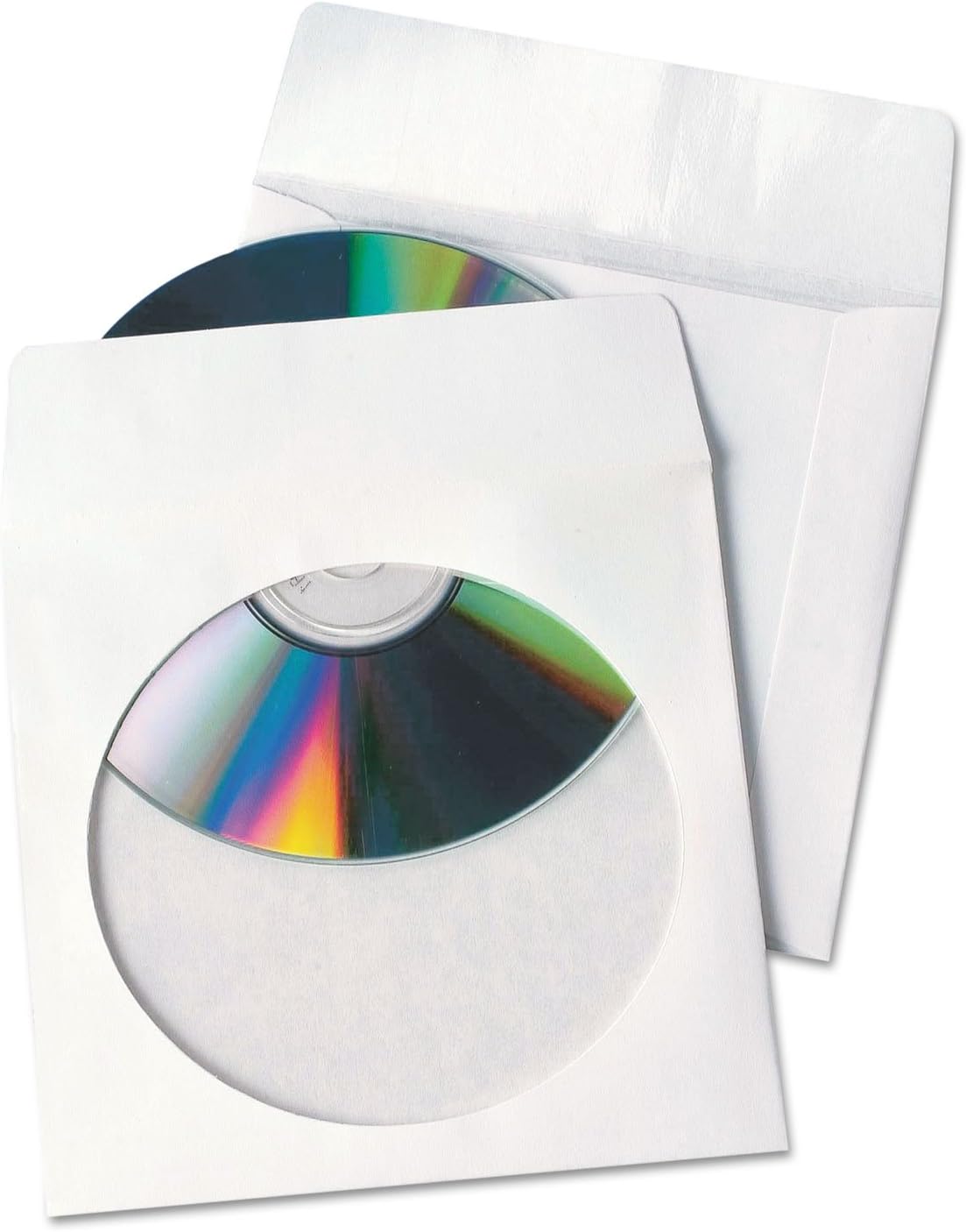 Quality Park 77203 CD/DVD Sleeves,Moisture/Tear Resistant,4-7/8-Inch x5-Inch ,100/PK,WE