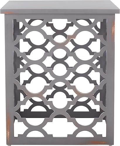 Miniatura 5 de Safavieh American Homes Collection Lonny - Mesa auxiliar blanca envejecida Blanco envejecido,Negro -,Azul,Gris,gris