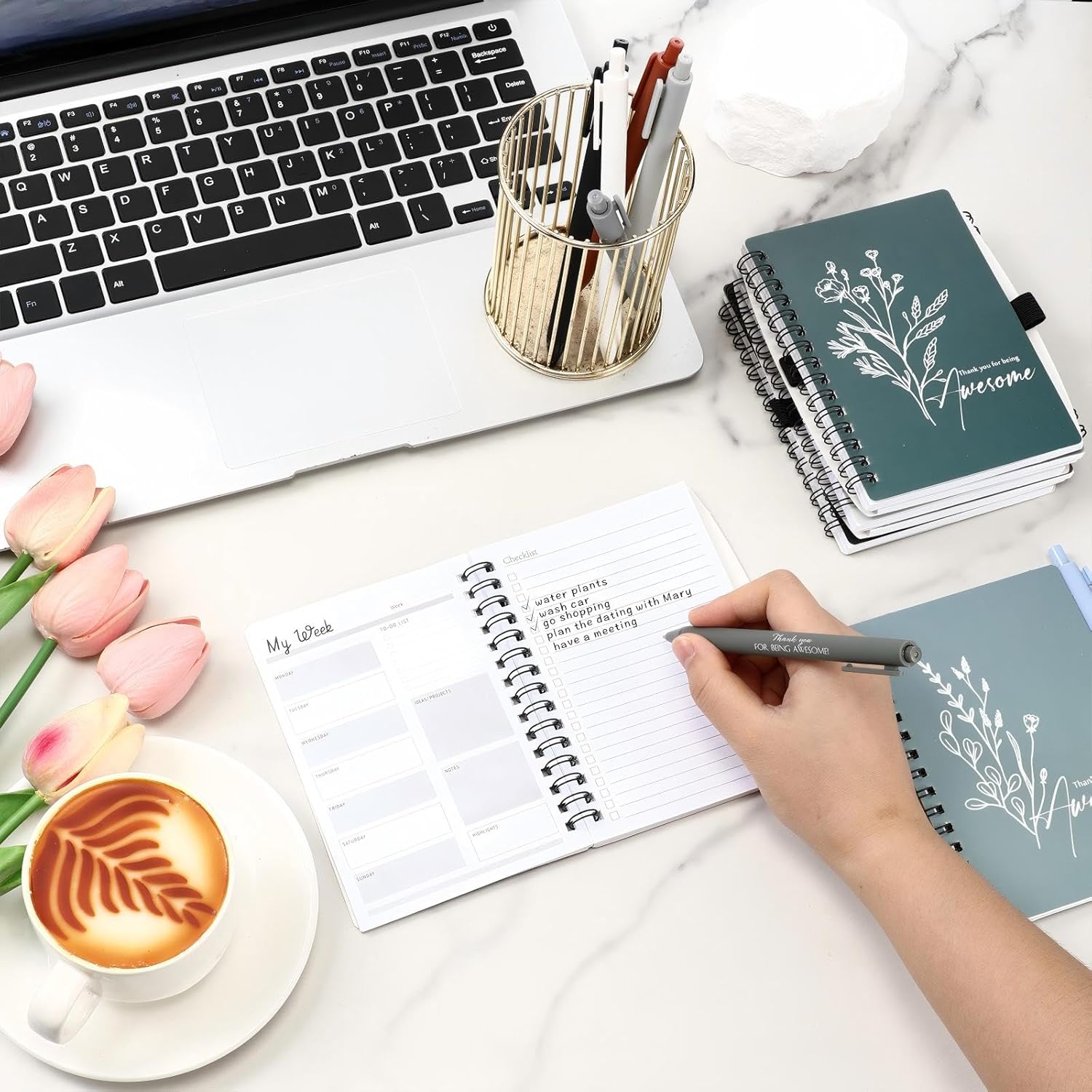 Dispowreath 30 Set Dispatcher Appreciation Week Gift Bulk for Coworker Employee A6 Notebook Journal Pen Notepad Inspirational Office Gifts for Teacher Secretary Nurse Team Staff