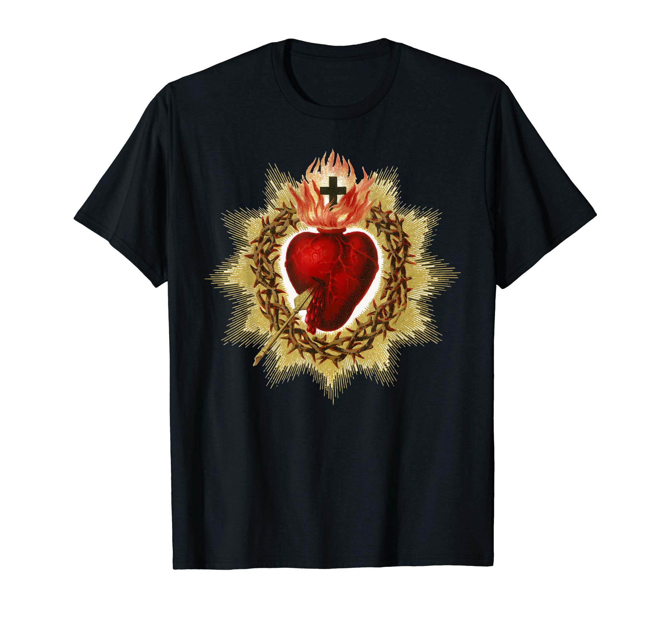 Happy CatholicsSacred Heart of Jesus Art Christ Vintage Catholic Blessing T-Shirt