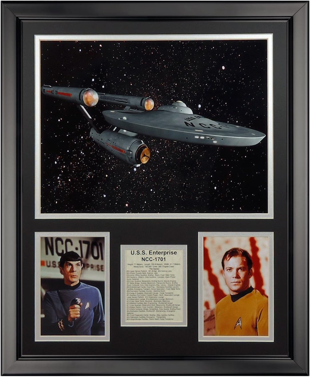 Legends Never Die Star Trek - USS Enterprise Framed Photo Collage, 16" x 20"