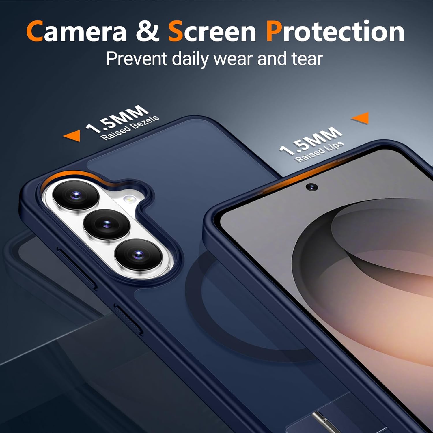 SPIDERCASE Magnetic for Samsung Galaxy S26 Plus Case, with [3 Stand Ways][ Military Grade Drop Protection] with Invisible Stand Shockproof Slim Case for Samsung Galaxy S26 Plus 6.7, Blue