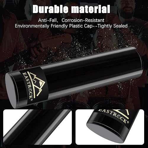 Miniatura 5 de EASTROCK Instrumento de percusión cilíndrico de acero inoxidable, 2 piezas, ritmo latino, percusión con 2 cocteleras de huevos para acompañamiento