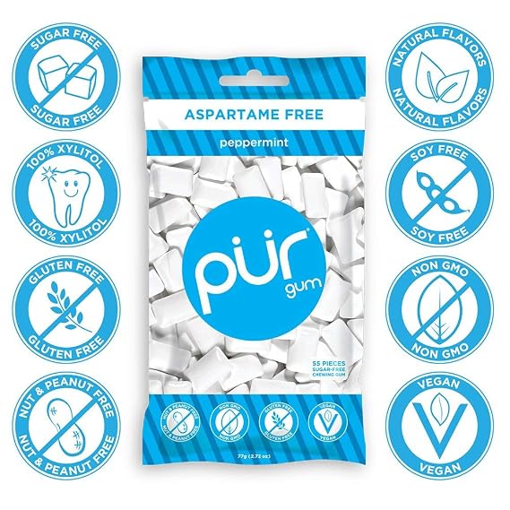 Pur Gum Peppermint Gum 60 Piece (12x80 Grams)