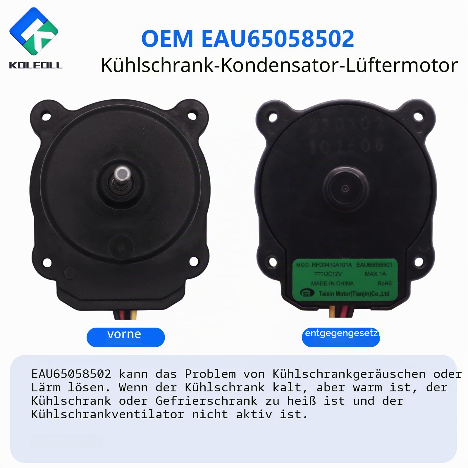 OEM EAU65058502 EAU64843805 RFD3410A102A EAU65058501 RFD3410A101A Kühlschrank-Kondensator-Motor passend für LG ersetzt AP7178309 PS16662422 EAP166622 422 g | EAU65058501 RFD3410A101A passend für LG ersetzt AP7178309 PS16662422 EAP16662422