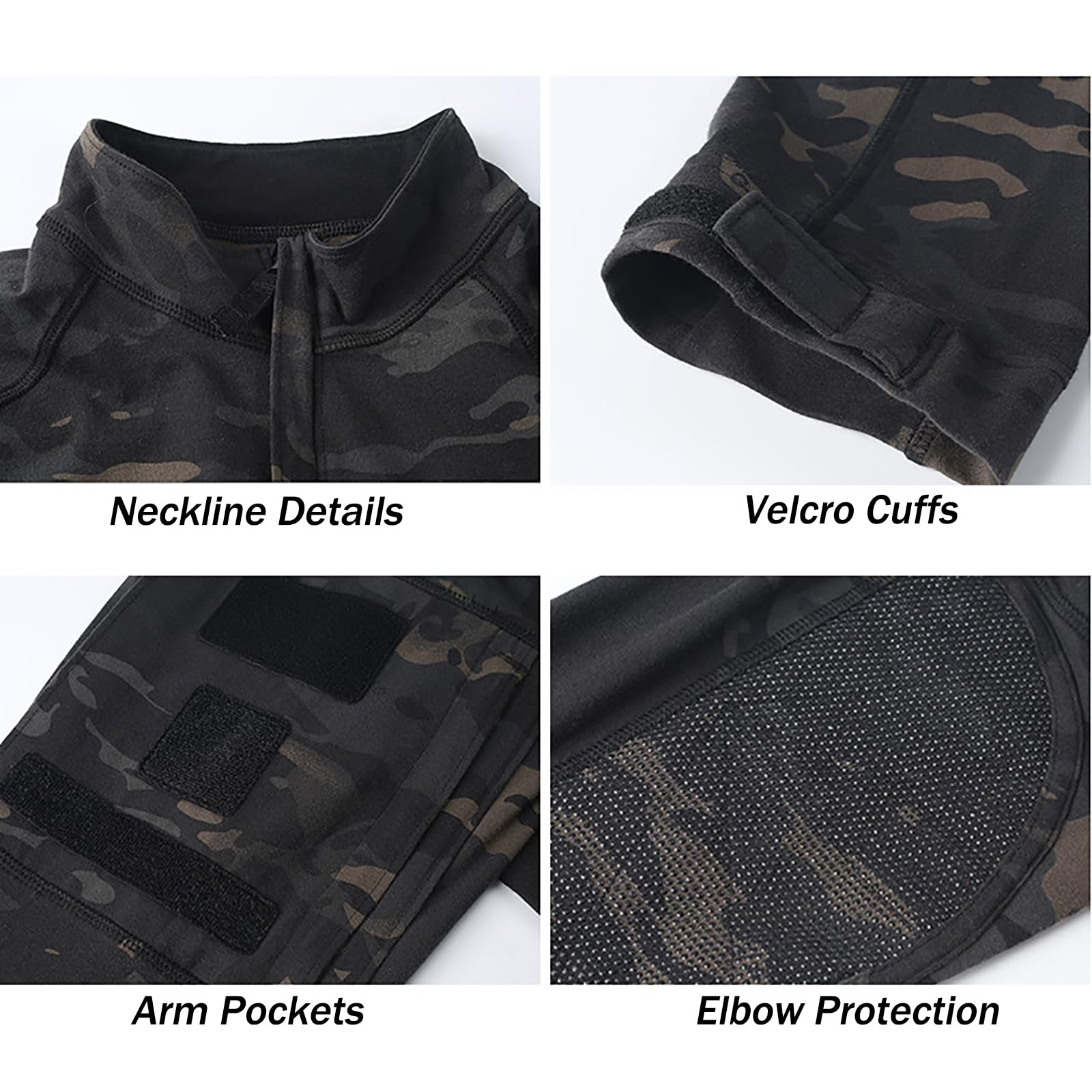 Homme Tactique Camouflage Costume Uniforme Militaire Tenue Airsoft Chemise Combat Cargo Pantalon pour Paintball Chasse(Size:S,Color:Python Vert)