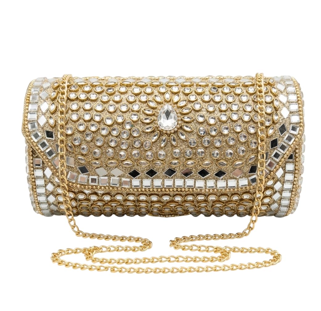 Luxury Gold Crystal Evening Clutch Purse for Women – Rhinestone Embellished Wedding Party Handbag with Chain Strap, Elegant Bridal Cocktail Prom Shoulder Bag-image-37