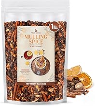 Parkway Essentials Traditional Mulling Spice 1 Pound Bag of Premium Blend of Cinnamon, Allspices, Cloves, Nutmeg & Orange Peels - Perfect for Apple Cider, Mulled Wine, Gluhwein, Tea, Juice, Christmas Holiday Drinks