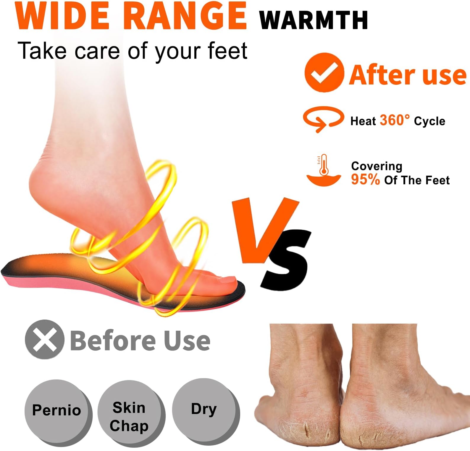Heated Insoles, Rechargeable Foot Warmer with Remote Control, 3500mAh Up to 13 Hours Heating Electric Heated Insoles for Men Women Outdoor Hunting Fishing Hiking (L-US Women's 9.5-15, Men‘s 8-12)